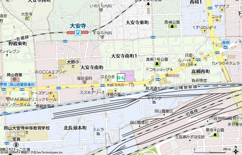 眼鏡市場　岡山大安寺(00395)付近の地図